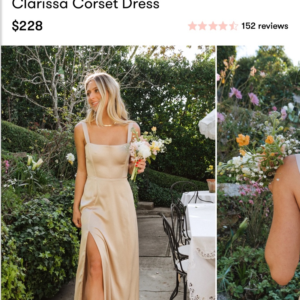 Show Me Your MuMu Strapless Dress in Champagne Luxe Satin Size M